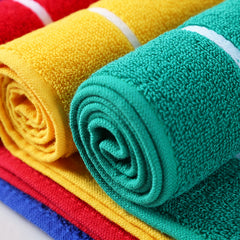 4pcs Sport Hand Towels Soft Cotton Striped Ultra Absorbent Towels