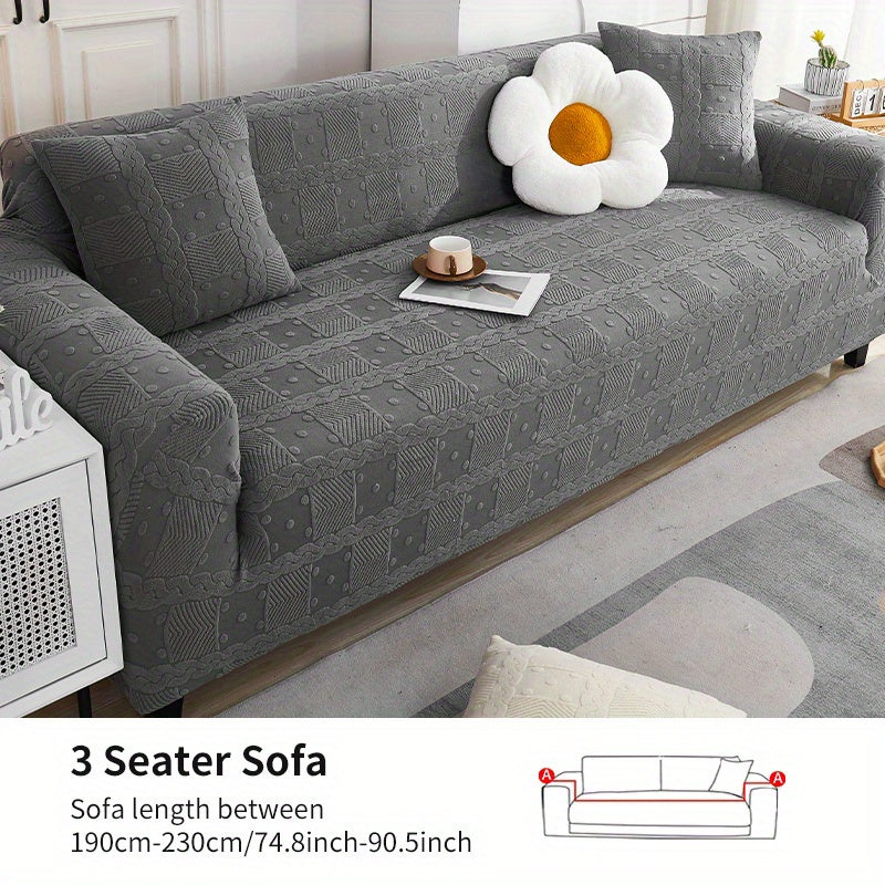 Dark Grey Elastic Sofa Slipcover Non-slip Furniture Protector
