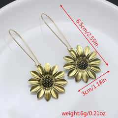 Boho Sunflower Drop Earrings Party Jewelry Birthday Gift