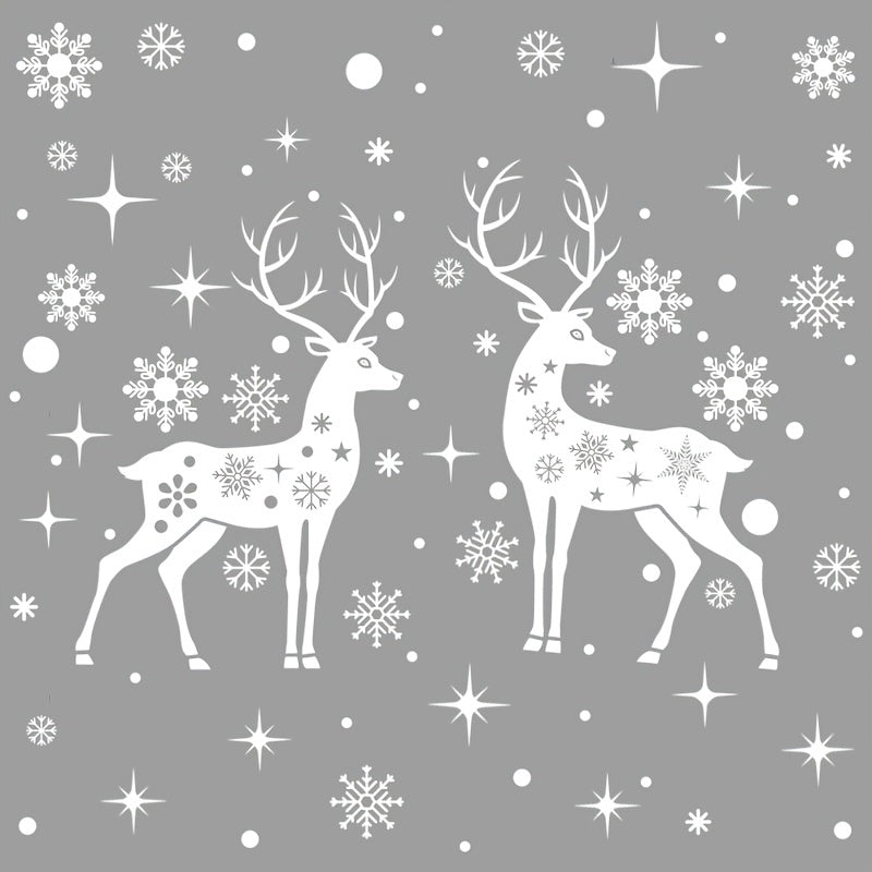 Reusable Snowflake Elk PVC Christmas Window Film