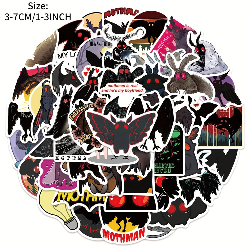 50pcs Monster Mothman Series Stickers - Waterproof DIY Sticker Pack
