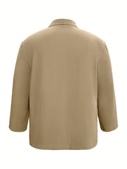 Women's Plus Size Solid Long Sleeve Casual Blazer
