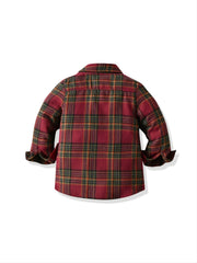 Boys' Colorblock Plaid Button Shirt