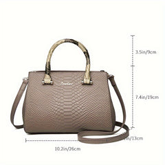 Jur Crocodile Texture Women'S Shoulder Bag with Zipper Closure