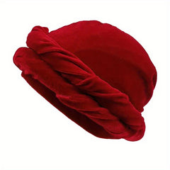 Mens Velvet & Satin Turban Hat Double Layer Ethnic Winter Headwear
