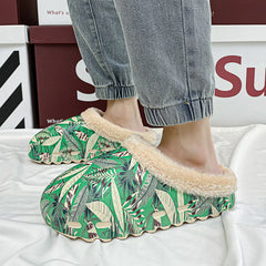 Men's Tropical Graffiti Plush Slippers