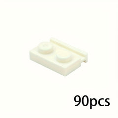 90pcs Thin Brick Particles Board 1x2 Grooves Railway Slide Building Blocks