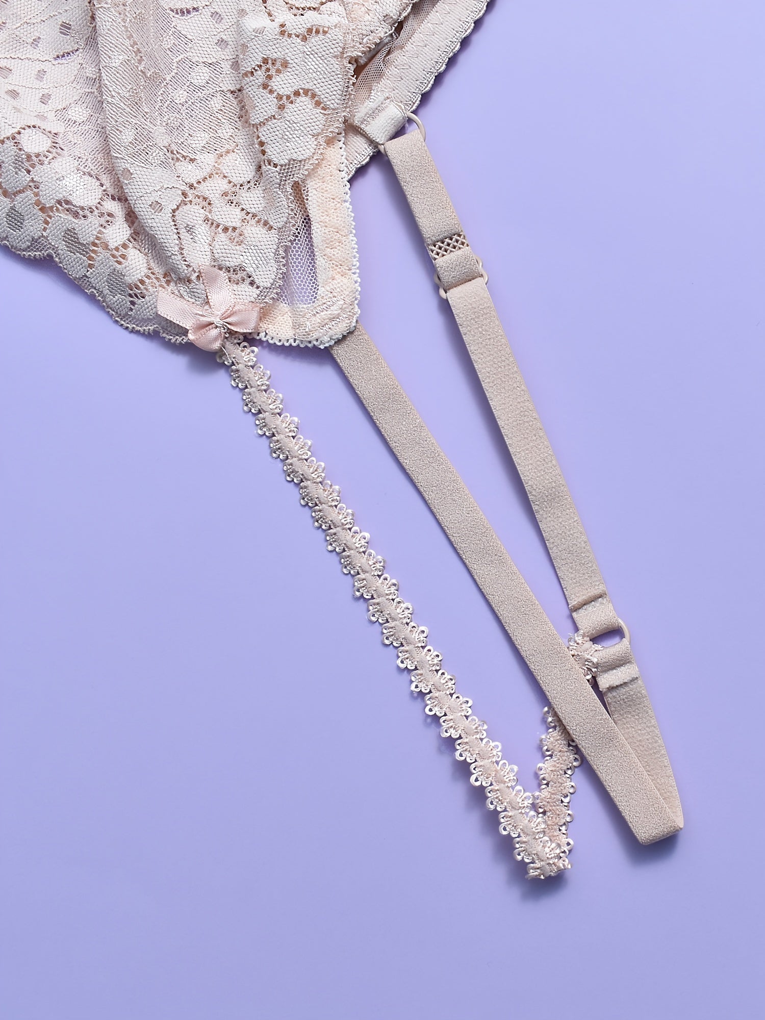 Floral Jacquard Bralette Semi Sheer Stretch Bra