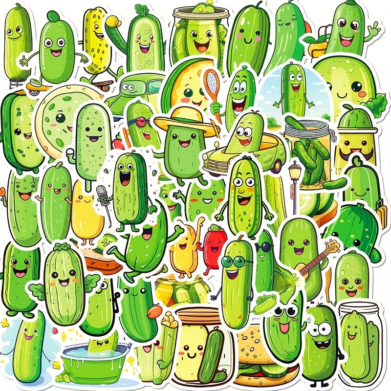 50pc Pickled Cucumber Stickers Hot Graffiti Decals