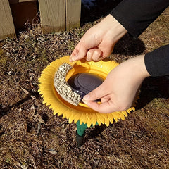 Outdoor Sunflower Bird Feeder Bath Bowl Garden Decoration