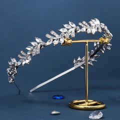 Bridal Crystal Headband Greek Leaf Hair Band Wedding Vintage Hair Piece