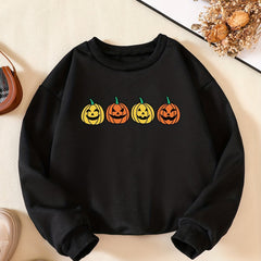 Halloween Pumpkin Print Boys Sweatshirt