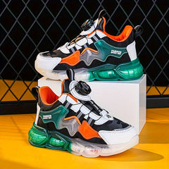 Boy's Rotating Buckle Basketball Shoes Non Slip Sneakers
