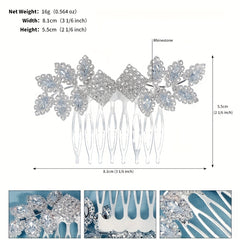 Rhinestone Alloy Hair Comb Head Jewelry for Wedding Prom