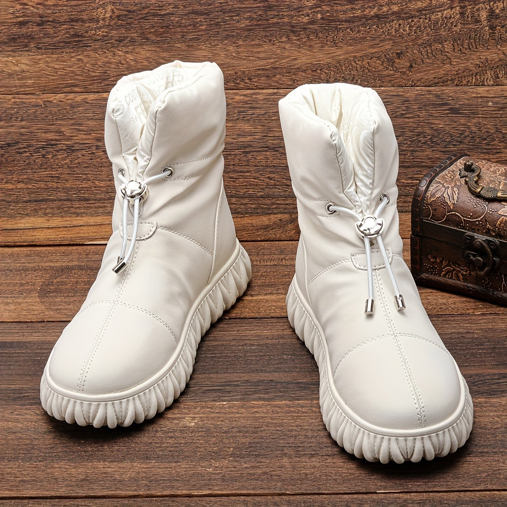 Women's Letter Print Lace Up Winter Boots