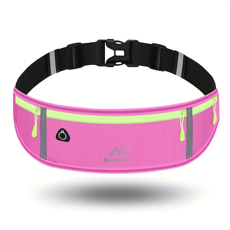 Sports Fanny Pack with Reflective Strip - Ultra Thin Waist Bag for Men and Women