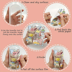 6pcs Cup Decals Rub On Transfers Cup Stickers Crafts