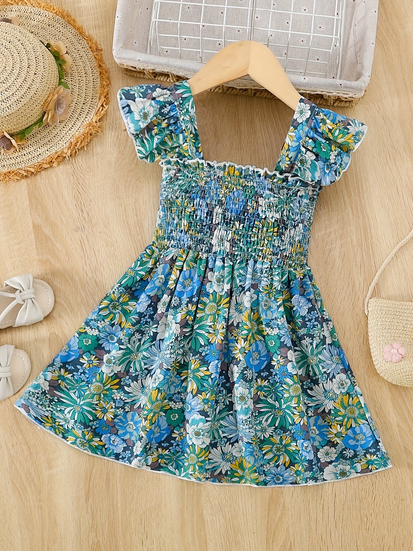 Girls Cotton Dress Over Knee Mid-length Skirt