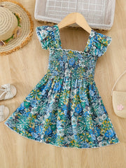 Girls Cotton Dress Over Knee Mid-length Skirt