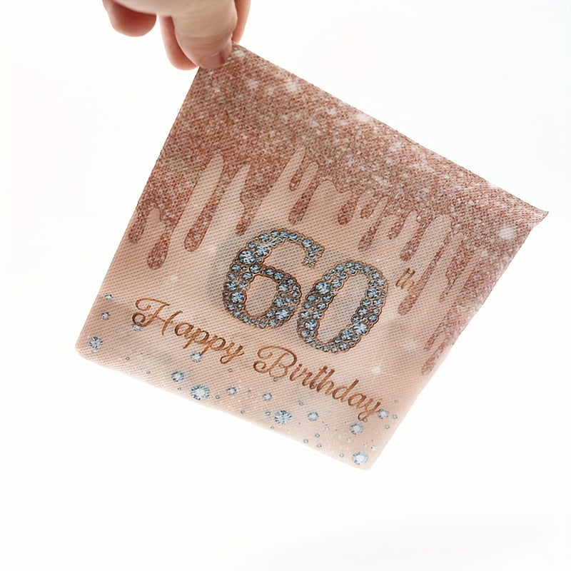 20pcs Rose Golden Cheers To 40 50 60 70 Years Wedding Anniversary Napkins
