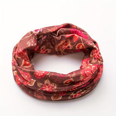 Flower Print Casual Beanie Vintage Boho Skull Cap Soft Neck Gaiter