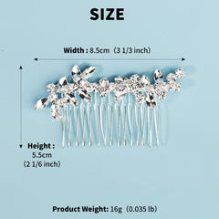 Rhinestone Bride Wedding Hair Comb Silver Bridal Hair Piece Crystal