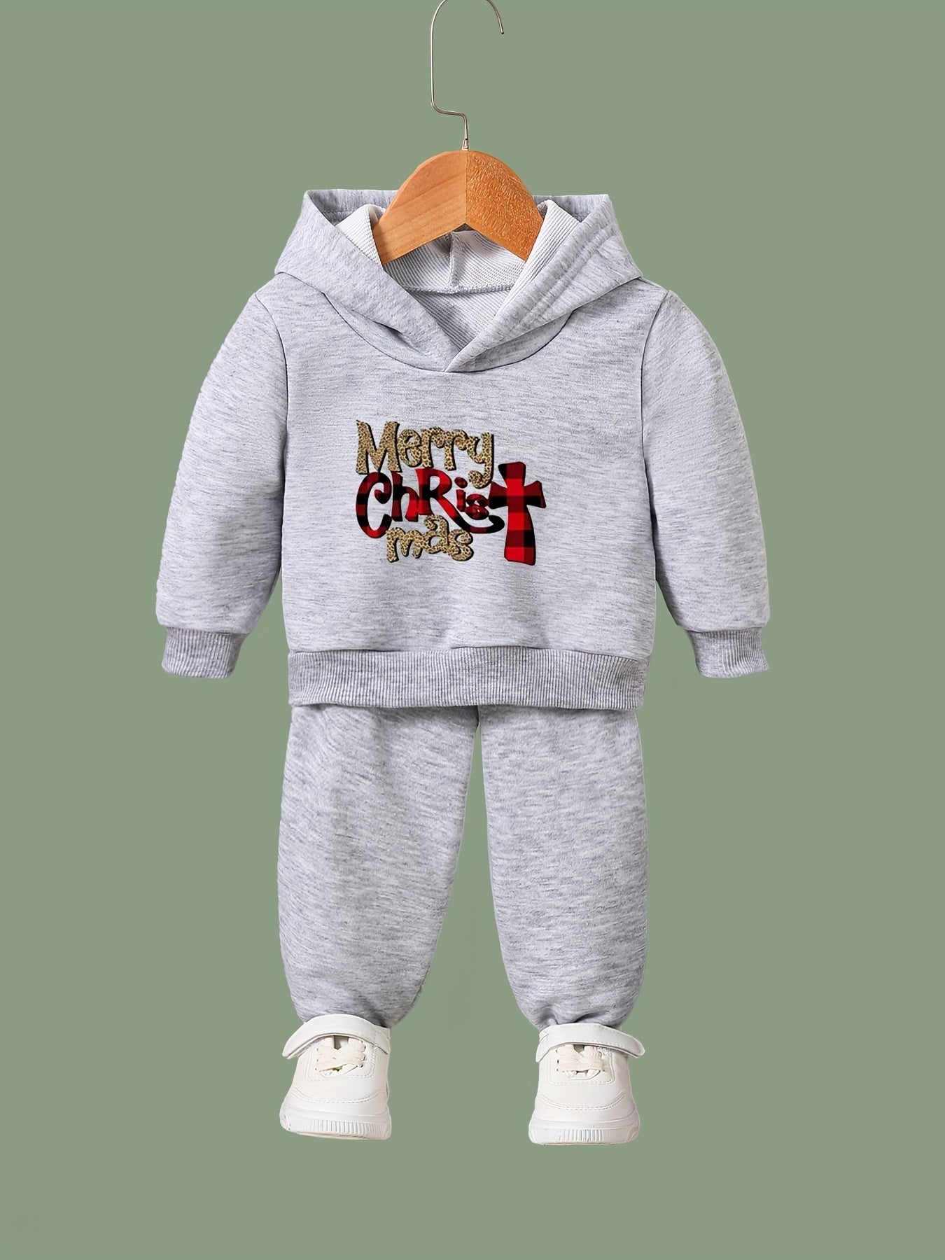 OERYUI Merry Christmas Hooded Pullover Pants Set Sports Spring Fall