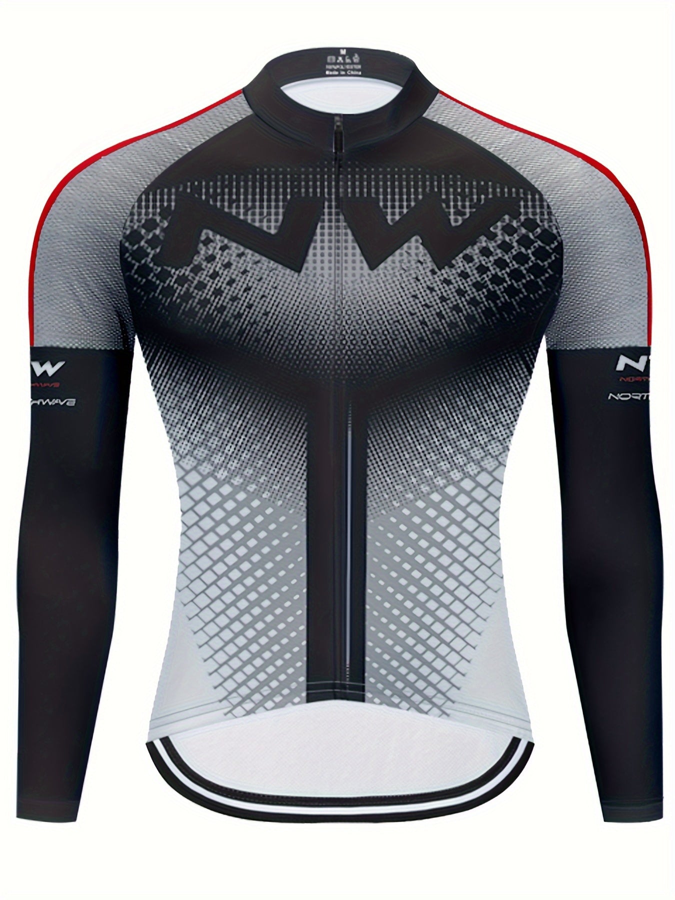 Geometric Pattern Men's Zip Up Cycling Jersey