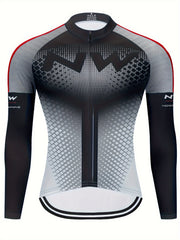 Geometric Pattern Men's Zip Up Cycling Jersey