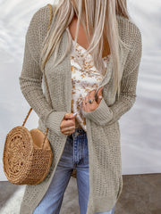 Casual Cardigan Women's Plus Solid Long Sleeve Open Front High Stretch