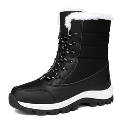 Women's Snow Boots Warm Lace Up Platform Comfortable Walking Shoes