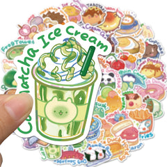 50pcs Cute Animal Food Graffiti Stickers - Waterproof & Perfect for Toys