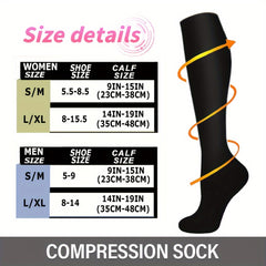 6 Pairs Compression Socks 15-20 mmHg Knee High Support