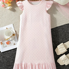 Girls Polka Dot Nightdress Sleeveless PJ Dress