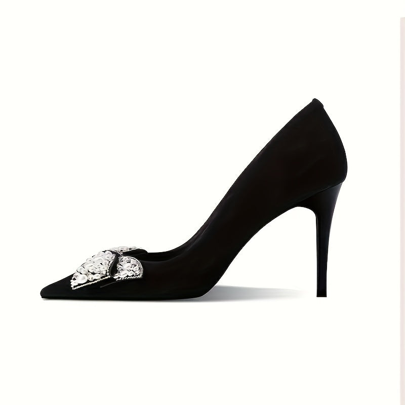 Bowknot Stiletto Heels Point Toe Work Shoes Dress Pumps