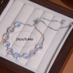 Sparkling Zircon Bracelet Silver Plated Ornament