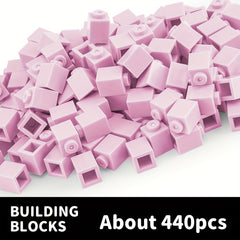 440pcs 1x1 High Brick Building Blocks Toy, Boys Girls DIY Construction Set