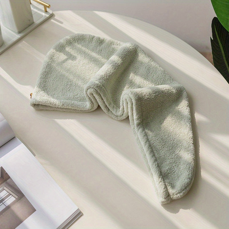 Double Layer Bath Cap Hair Towel With Bear Shape Botton