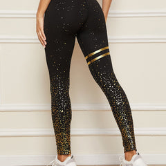 Breathable High Waisted Yoga Leggings with Mesh and Colorblock