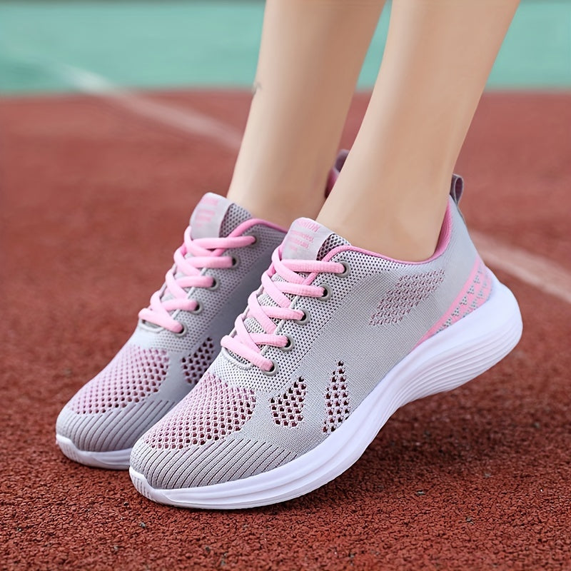 Breathable Lace Up Walking Shoes Flying Woven Outdoor Sports Shoes
