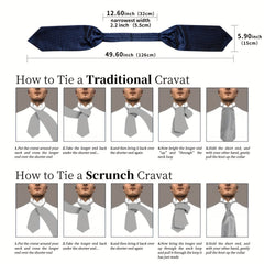 Men's Formal Silk Cravat Hanky Ring Set Ascot Vintage Plain Necktie Scarf