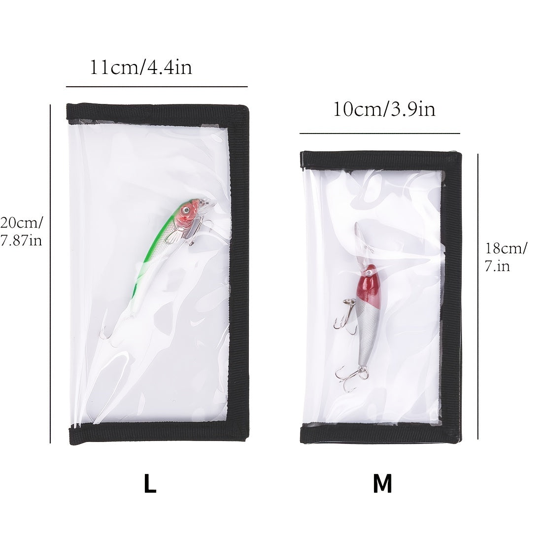 4pcs Clear PVC Bait Covers Saltwater Freshwater Fishing Gear 2 Large 2 Medium