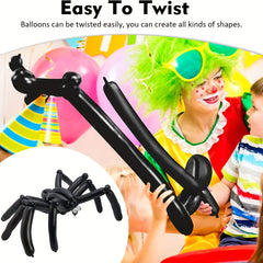 100pc Twisted Spider Latex Balloons for Halloween Decor