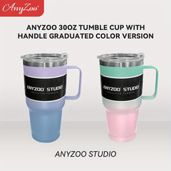Anyzoo 30oz Water Cup With Lid & Straw Stainless Steel Insulated BPA-Free