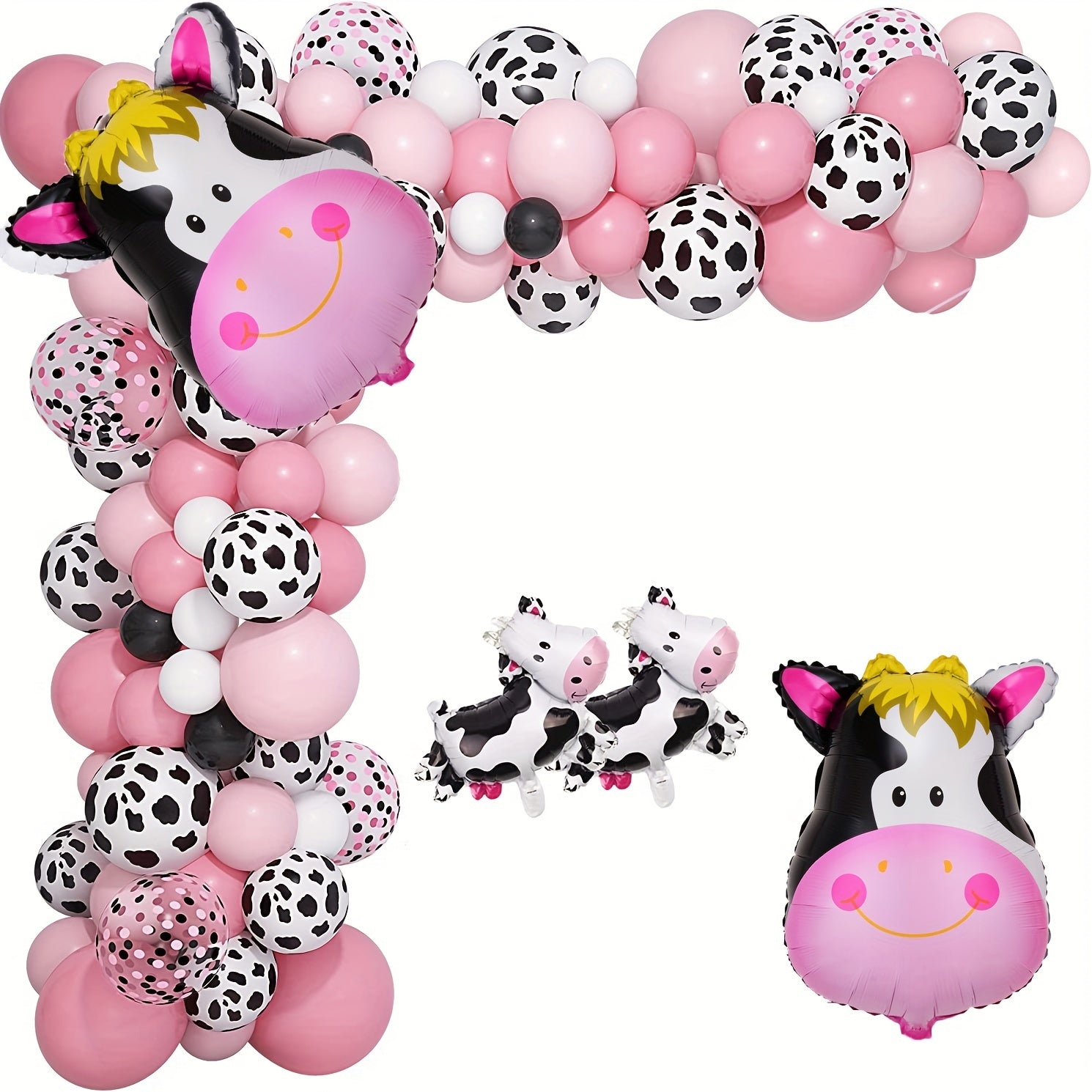 Cow Party Decorations Balloon Garland Arch Kit Happy Birthday Banner Cake Topper