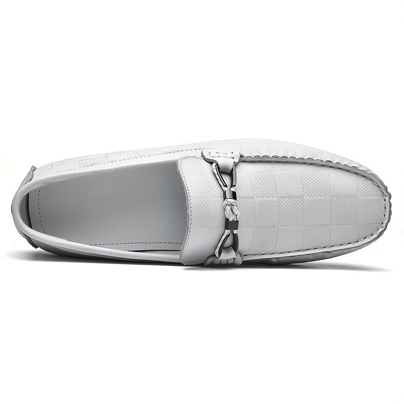 Men's Soft Sole Slip on Loafers with Metallic Decorations