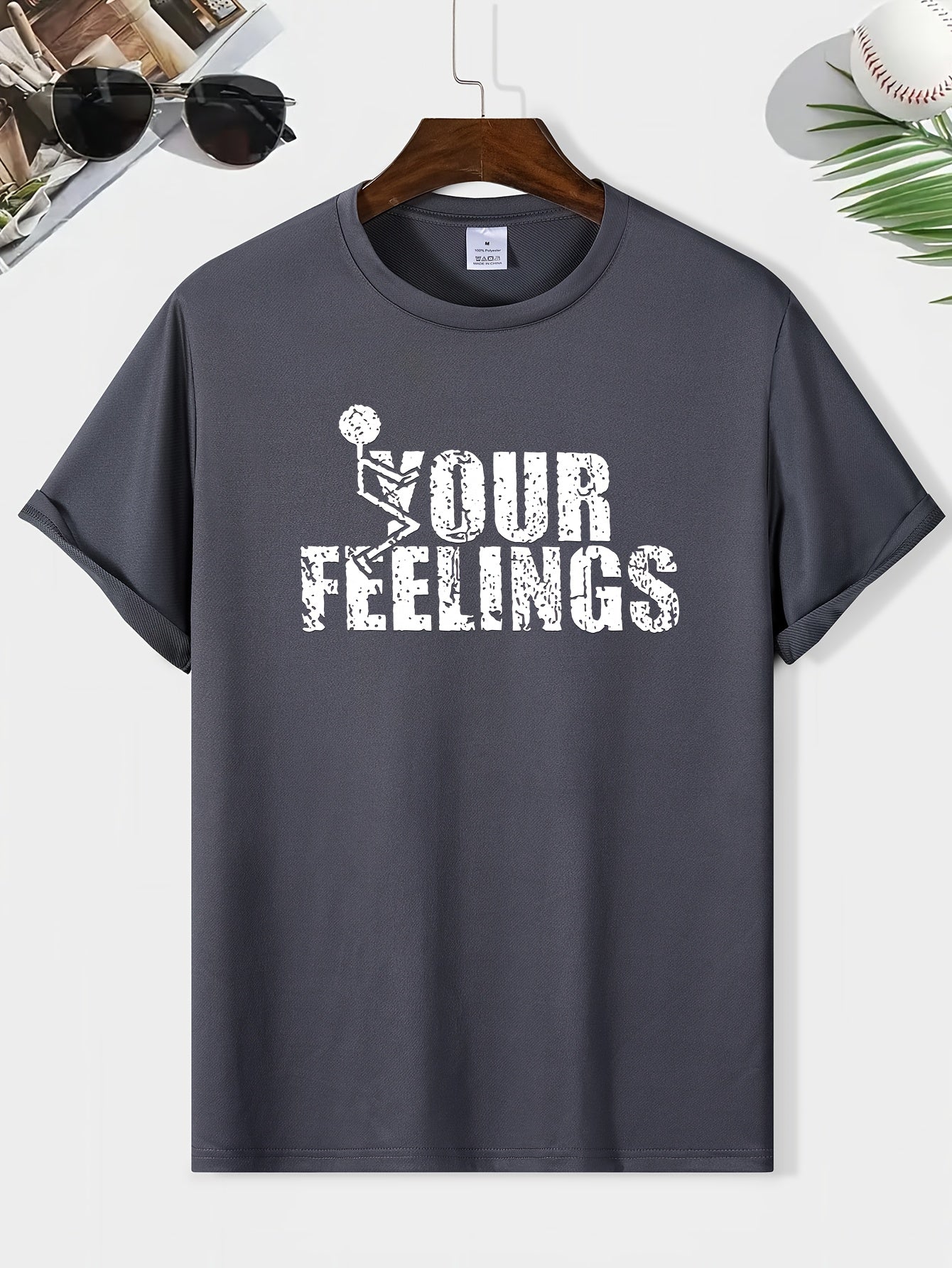 Basketball Print Men's Short Sleeve Sports Top For Training