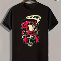Cartoon Print Men's Graphic T-shirt for Summer