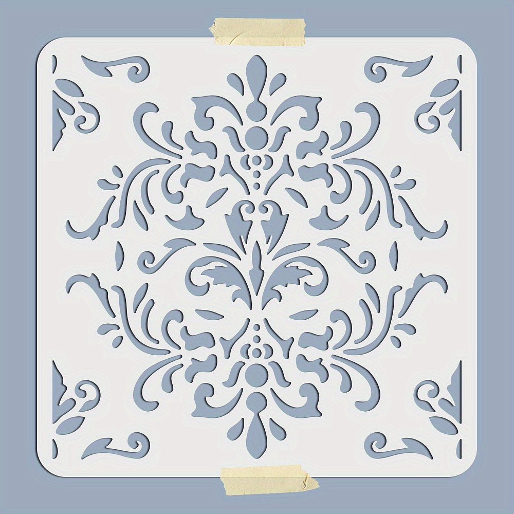 1pc AHANDMAKER PET Hollow Out Drawing Painting Stencils Floral Pattern - Orange