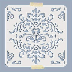 1pc AHANDMAKER PET Hollow Out Drawing Painting Stencils Floral Pattern - Orange